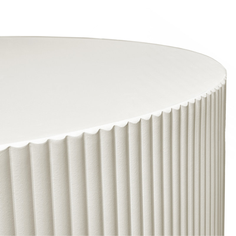 Table basse 35,83 "à rayures élégantes et minimalistes, Beige