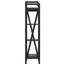 Étagère de cuisine 54,64 po à 4 niveaux en métal et bois pour salle de bain, placard, entrée, avec tablettes réglables, lignes épurées, chambre de rangement à quatre niveaux à visibilité rapide, cuisine, avec dos ouvert