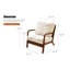 Chaise d'appoint moderne avec pieds en bois massif, tissu blanc confortable pour la détente à la maison