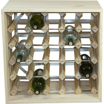 24 Bottle Solid Wood Floor Wine Bottle Rack