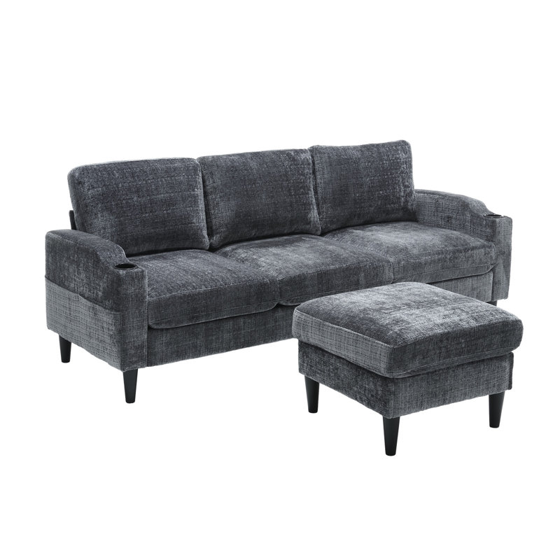 Canapé modulaire 2 pièces Adylynn, Gris chenille