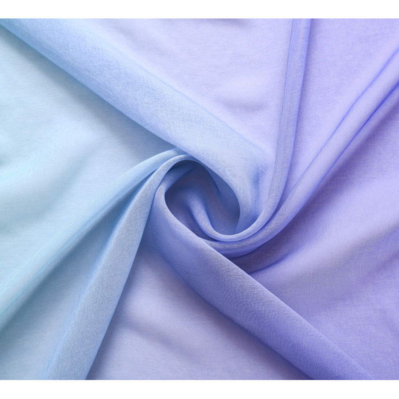 Ombre Sheer Semi Sheer Curtains / Drapes Pair, 57" W x 84" L, Teal Pink