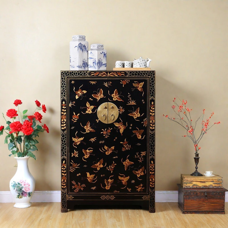 Nouvelle armoire d'entrée de style chinois, Noir