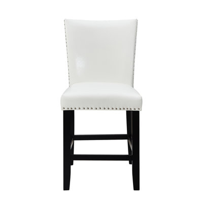 Chaises de salle à manger contemporaines à hauteur de comptoir, 2 pièces, blanc, 2 pièces, avec repose-pieds, design moderne
