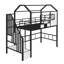 Lit mezzanine simple en métal avec toit-577420961