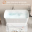 Baignoire en acrylique blanc brillant 49 po - trempage japonais. Forme carrée, conception assise, trop-plein et bonde. 23Amazing-49 Surface de bain de style. Carré