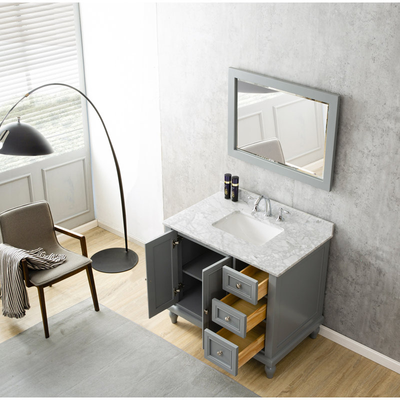 36'' Single Bathroom Vanity with Marble Top
