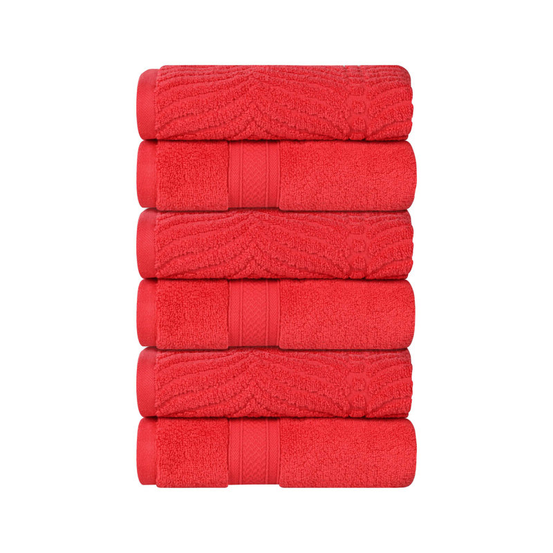 Débarbouillette en coton jacquard Fruitville, Rouge