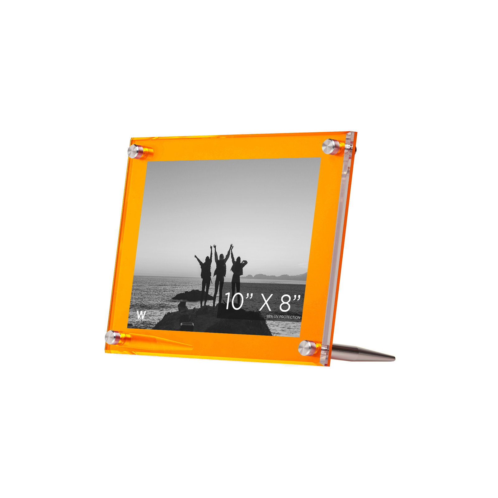 Color Back 8" x 10" Picture Frame, Amber/Silver