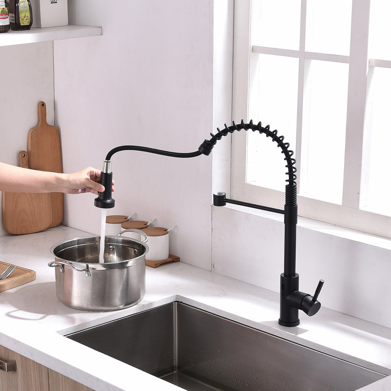 Fapully Pull Down Touchless Kitchen Faucet, Matte Black