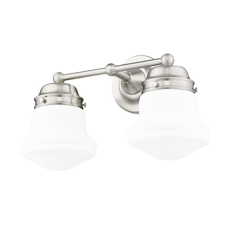 Éclairage pour meuble-lavabo à 2 lumières Wilsall, Nickel brossé