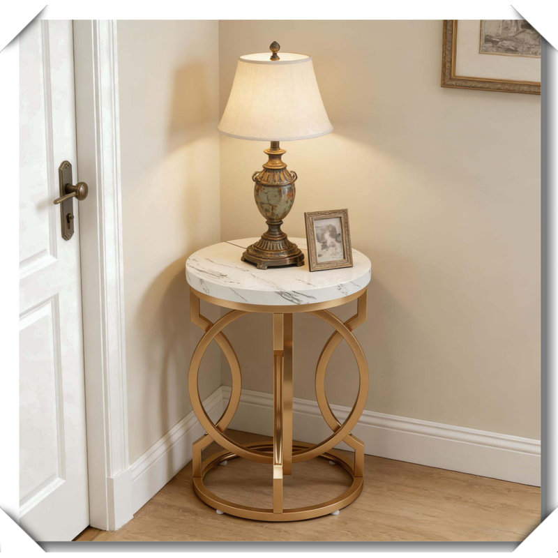 Small Round End Table Easy Assembly Couch Table