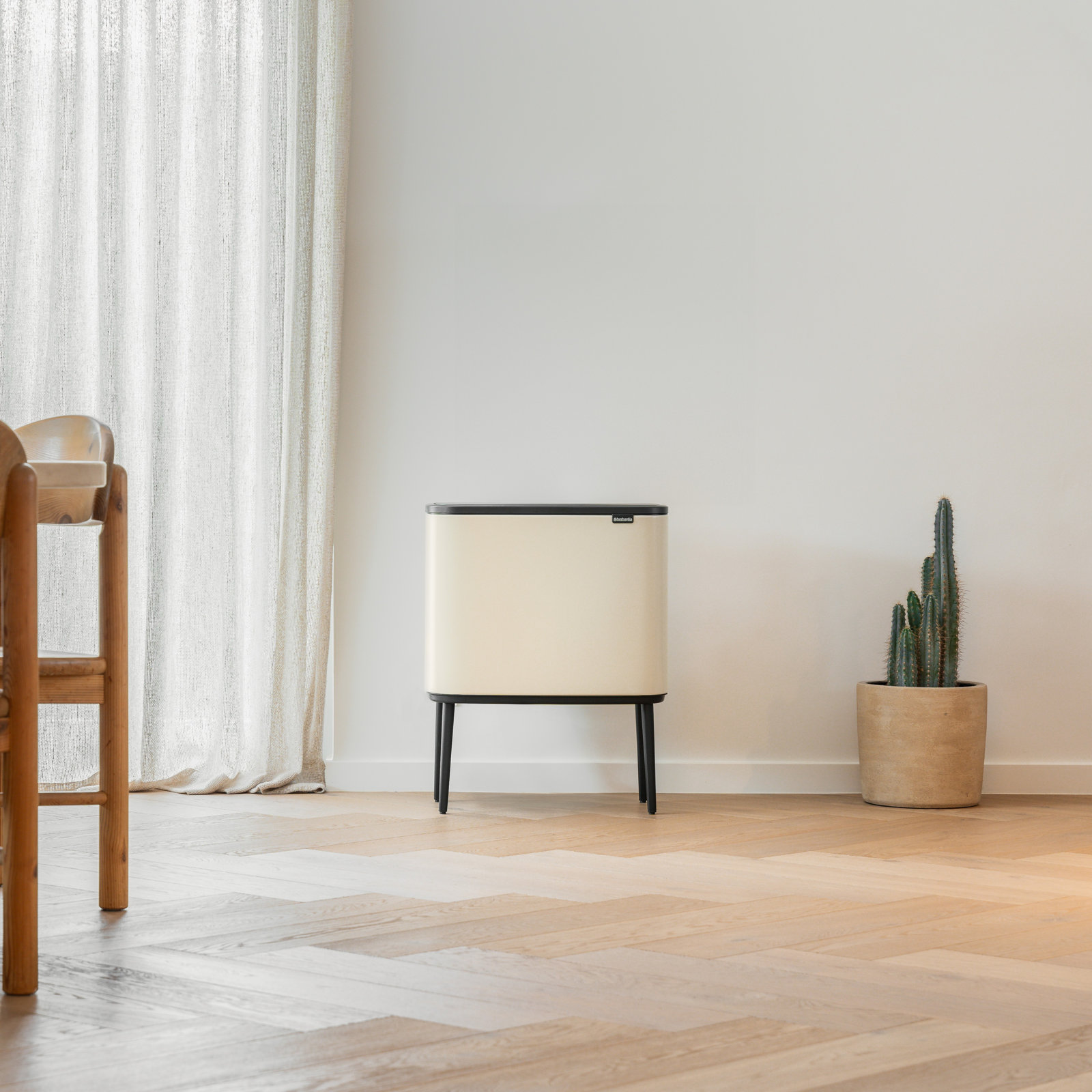 Brabantia Bo Touch 9gal Recycling Can, Soft Beige