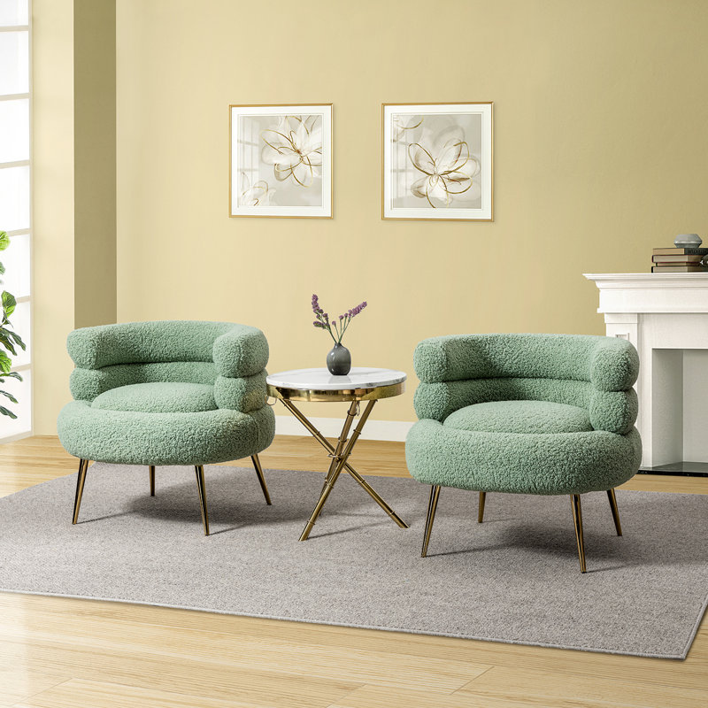 Marsden Upholstered Barrel Chair, Sage Polyester