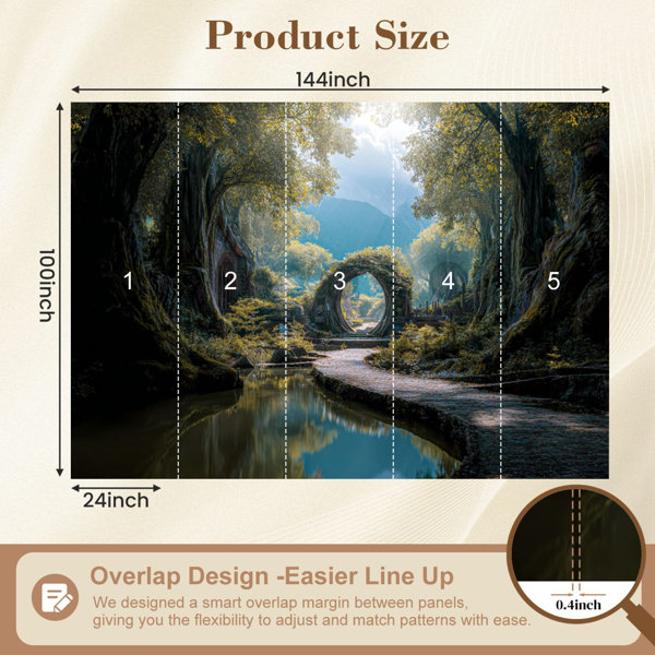 Red Barrel Studio Peel and Stick Wallpaper Fantasy magic elven forest ...