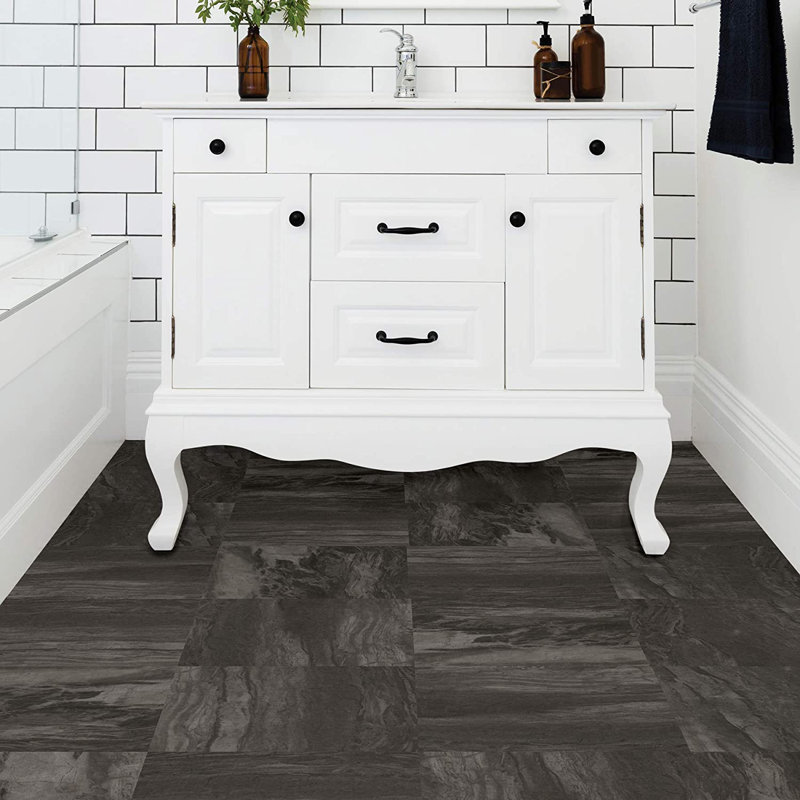 Defrance 30.48 x 30.48 cm PVC Tile in Black