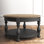 Table basse avec rangement en bois massif Athesh