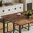 5 Pieces Dining Table Set Kitchen Table and Stool For 4 Modern Space Saving Kitchen Breakfast Table with PU Stools Chair, Heavy-Duty Metal Frame Wooden Industrial Farmhouse Style, Brown-455334881