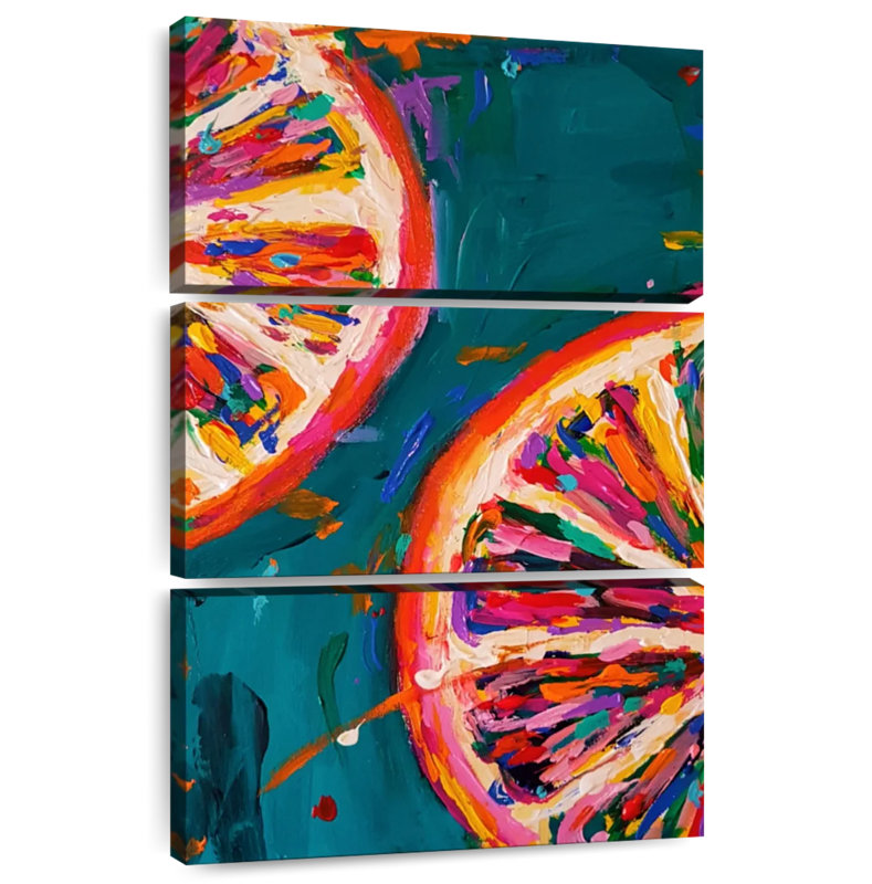 Yarlin Pink Grapefruit Slices, 32" H x 20" W