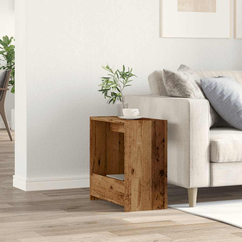 Goben Block End Table, Artisan Oak, White and Sonoma Oak