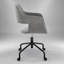 Chaise de bureau contemporaine réglable en métal noir et tissu gris, conçue de manière ergonomique pour un confort et un style optimaux.