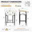 Tabourets de bar modernes COLAMY MATRIX, hauteur d'assise de 75 cm (29,5 po), pour comptoirs de 102 à 112 cm (40 à 44 po), blancs, ensemble de 6-133042471-133042474-133042476