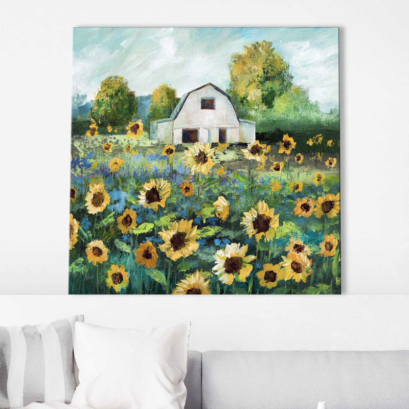 Tournesol grange par Nan - peinture, Toile tendue, H 24 po x l 24 po x P 1,5 po