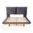 Upholstered Platform Bed with Sensor Light and 2 Large Backrests, Stylish Platform Bed with 2 sets of USB Port and Socket on each rear Bed Leg-1627273297-1627273296