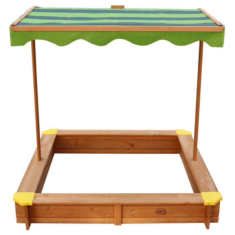 AXI 118cm x 118cm Solid Wood Square Sandbox with Cover