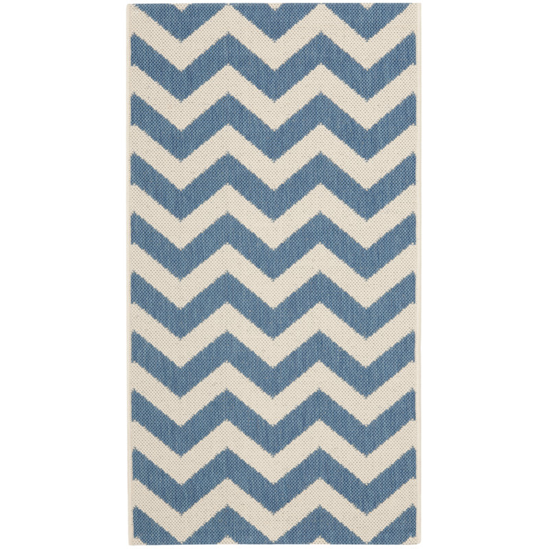 Tapis intérieur / extérieur bleu / beige Arneshia, Rectangle 2 pi x 3 pi 7 po