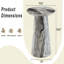 Table basse circulaire gris en fibres à densité moyenne texturée - diamètre 19,6 pouces, hauteur 18,8 pouces, placage texturé gris, texture délicate, adaptable à un plateau de table circulaire.-2068733515