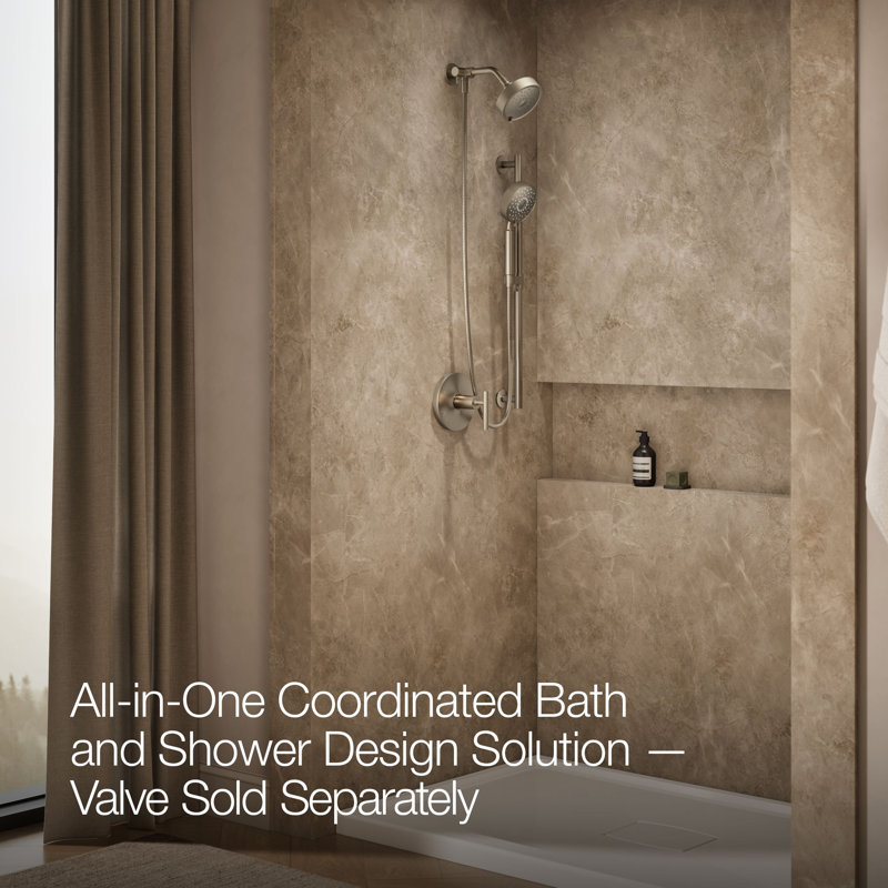 Kohler Purist Performance Showering Kit, 2.5 GPM Multifunction Showerhead and Handshower Package, Three Spray Settings
