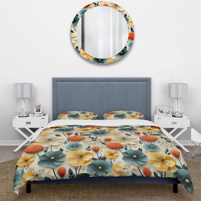 Mod Botanical Delight II Floral Duvet Cover