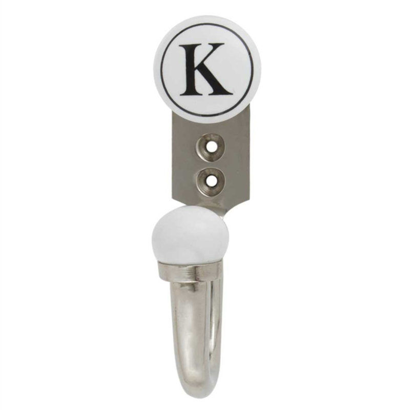 Letter K Ceramic Wall Hook