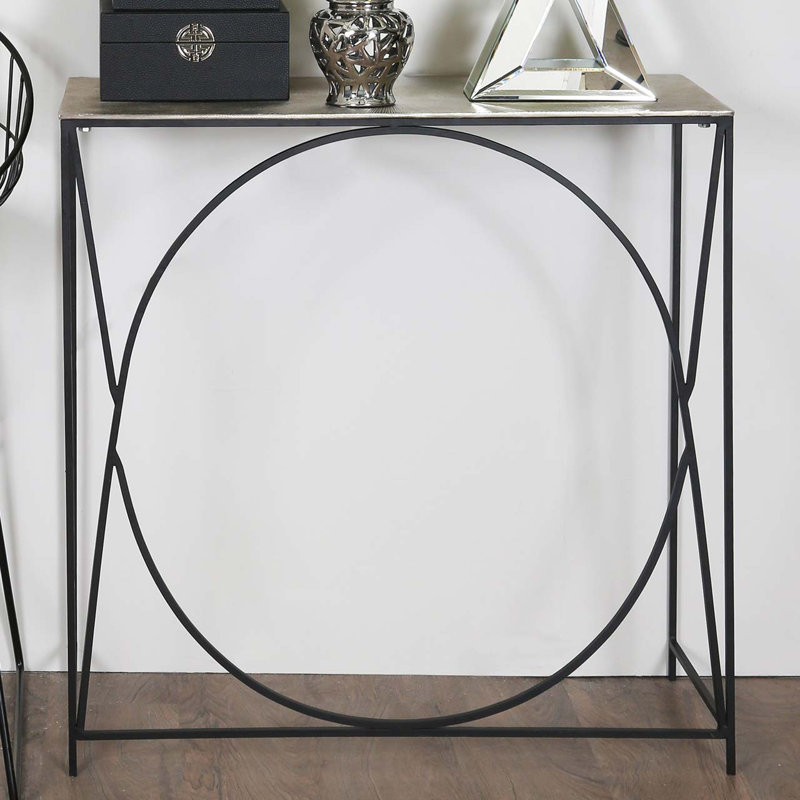 Console Table for Hallway Living Room Furniture, 90cm Slim Metal Entryway Table, Silver