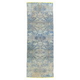 Blue Alchemy Transitional Wool Silk Blend Runner - 2'11" x 10'3"