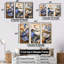 Golden Blue Irises Melody II - ensemble de décorations murales Iris-107743205-107743206