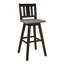 Ensemble de 2 chaises de bar en bois d'hévéa massif avec dossier à lattes verticales pivotant à 360 ° noir et gris-2143810587
