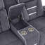 Causeuse inclinable gris AUSTIN avec accoudoirs de rangement