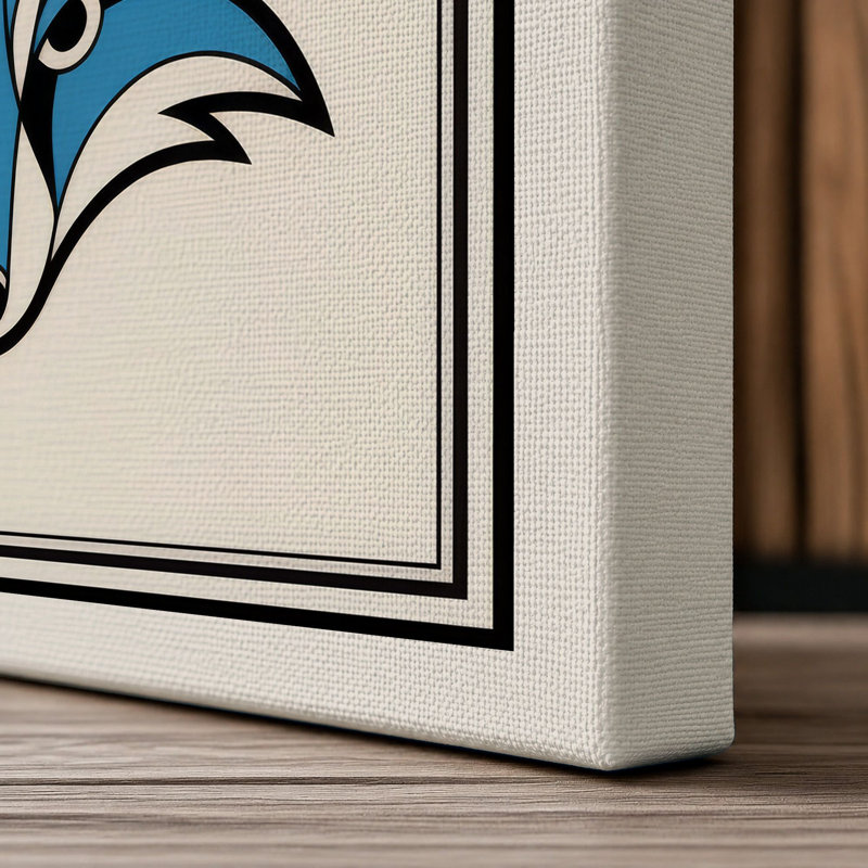 Kitsune Spirit Art Deco - Wrapped Canvas, 24x16 - 61.0 x 40.6 cm, Cream Border
