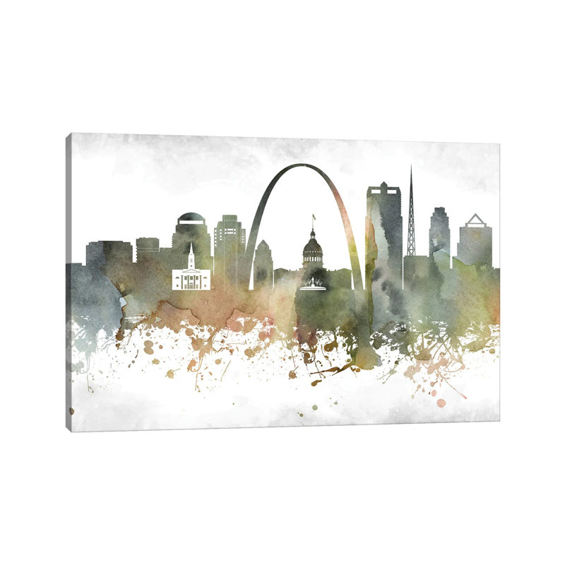 Saint Louis Skyline - Wrapped Canvas Print, 20.32cm H x 30.48cm W x 1.905cm D
