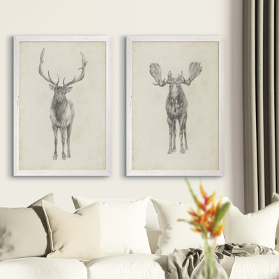 " Moose Study " by Antonyus Bunjamin (Abe) 2 - Pieces