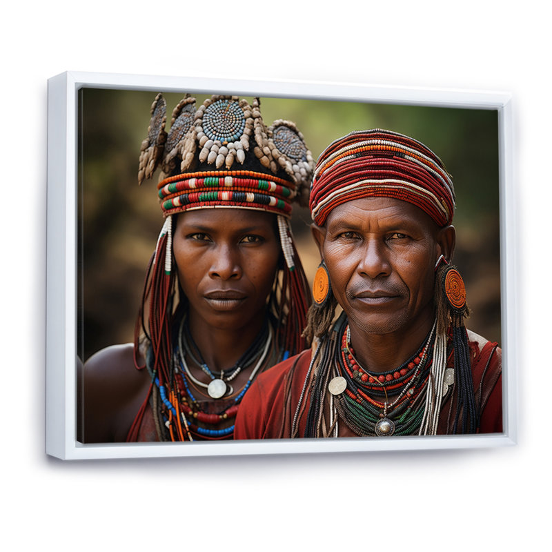 «Clapperton African Tribes», impression sur toile, H 30 po x l 40 po x P 1,5 po, Cadre flottant blanc