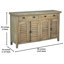 Buffet en bois d'acajou à 2 tiroirs de 58 po de largeur Lexcee
