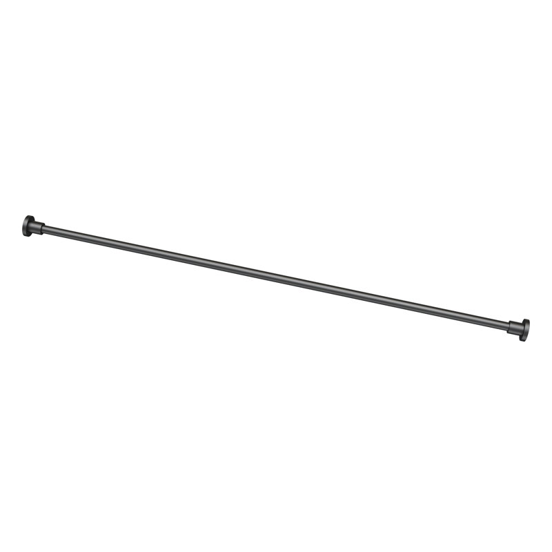 Minimalist 60" Straight Fixed Shower Curtain Rod | Wall Mount Stainless Steel Shower Rod, Matte Black