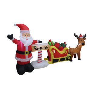 A Holiday Company 9 Foot Inflatable North Pole Scene Christmas Lawn Decoration