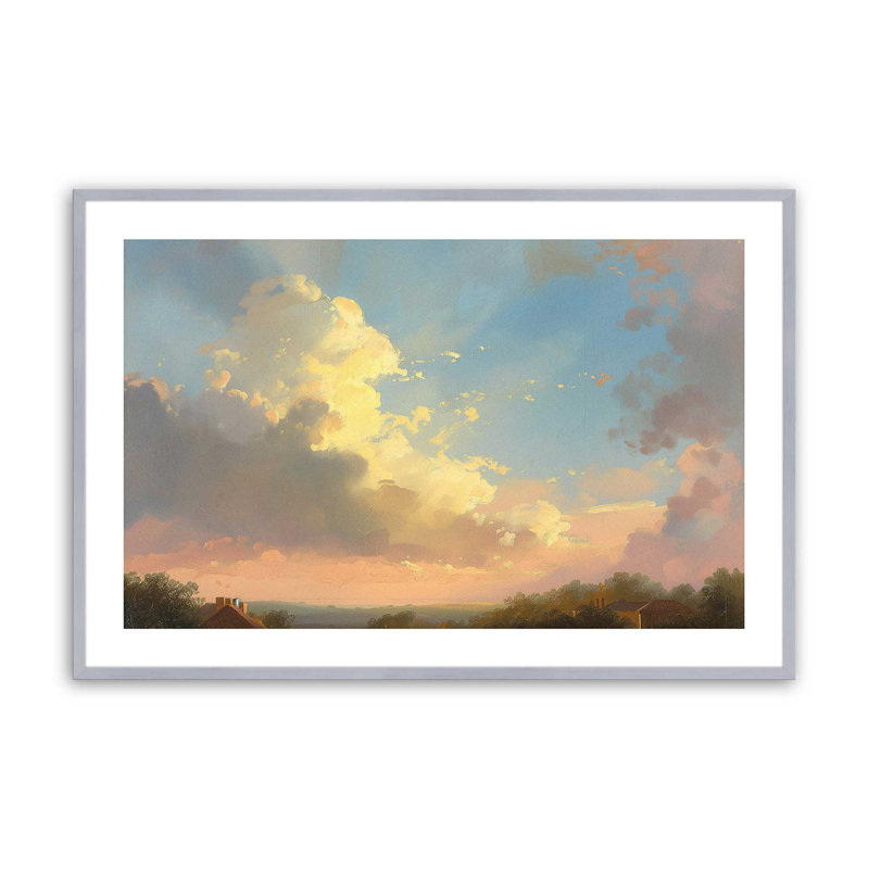 «Peaceful Sky At Sunset», H 12,25 po x l 15,25 po, Chrome poli