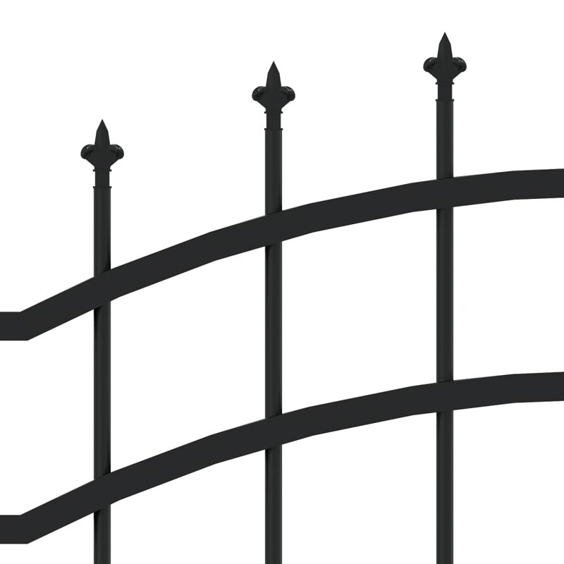Meyerwood Black Metal Fence Panels Included, 55.12cm H x 94.09cm W