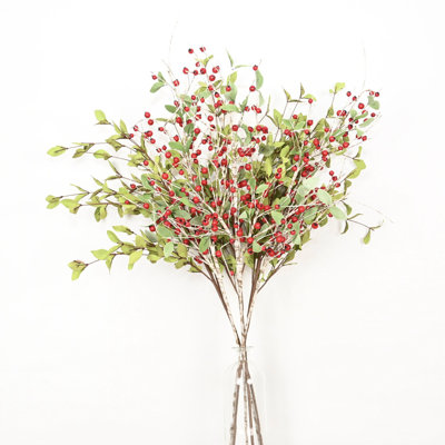 Branche de feuillage artificiel de 36 po en forme de baies pour bouchons de vase en bouleau de ferme pour décoration de table de bureau