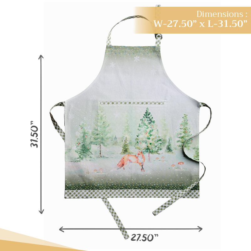 Maison d'Hermine Winter Mornings 100% Cotton Apron - 27.5" x 31.5"